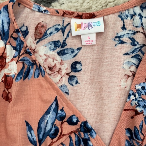 Lularoe Peach floral Michelle Dress - Picture 7 of 10